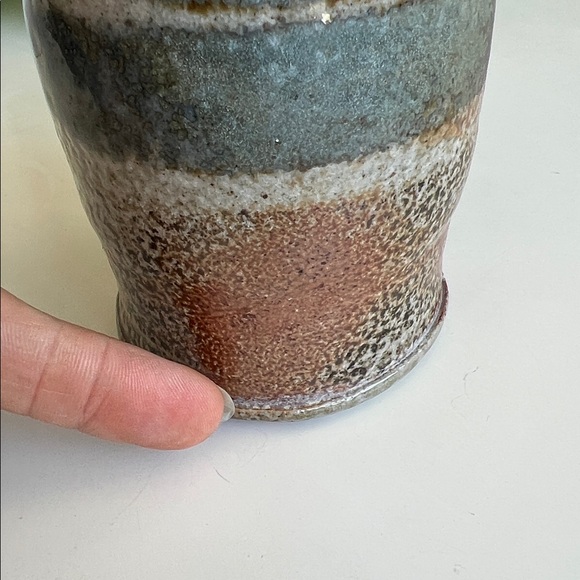 Handmade Studio Pottery Cylindrical Vase Decor - Picture 10 of 13